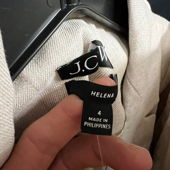 NWT J.Crew $198 Helena Blazer Stretch Linen Blend Flax Ivory Size 4 BX793 - Picture 15 of 15